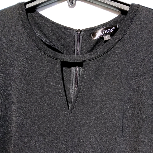 Yathon Adorable EUC Midi Dress, Black & Red with White Polka Dots, Size Large - Picture 5 of 11